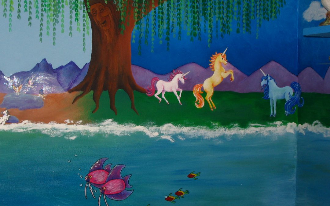Olivia’s Mural (unicorn detail)
